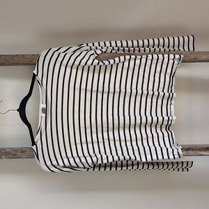 White and navy striped sweater